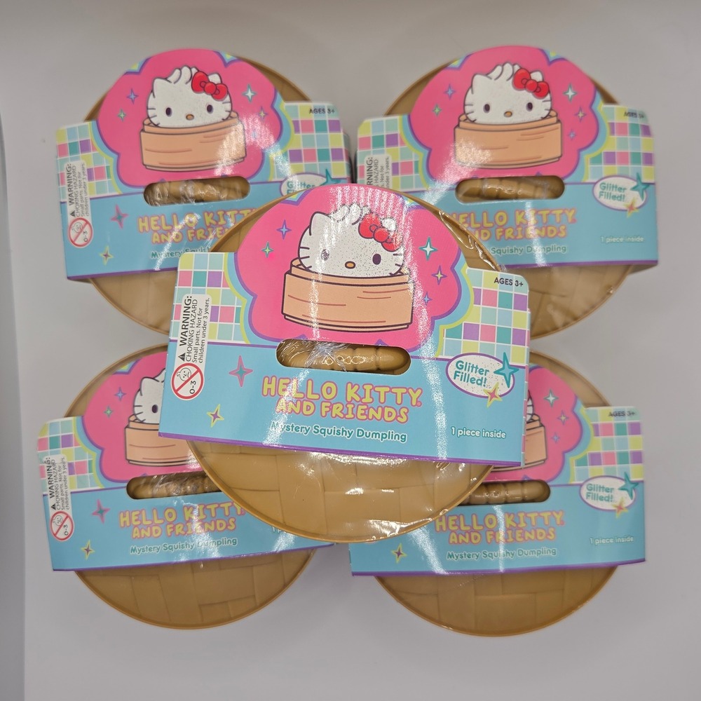 Hello Kitty and Friends Mystery Squishy Dumpling Glitter Filled Sanrio Lot of 5